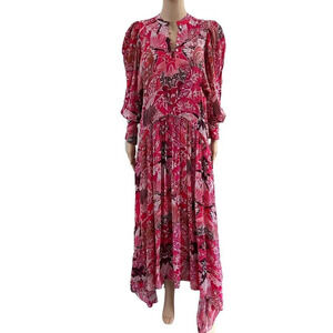 Chufy Maiah Pink Floral Maxi Dress